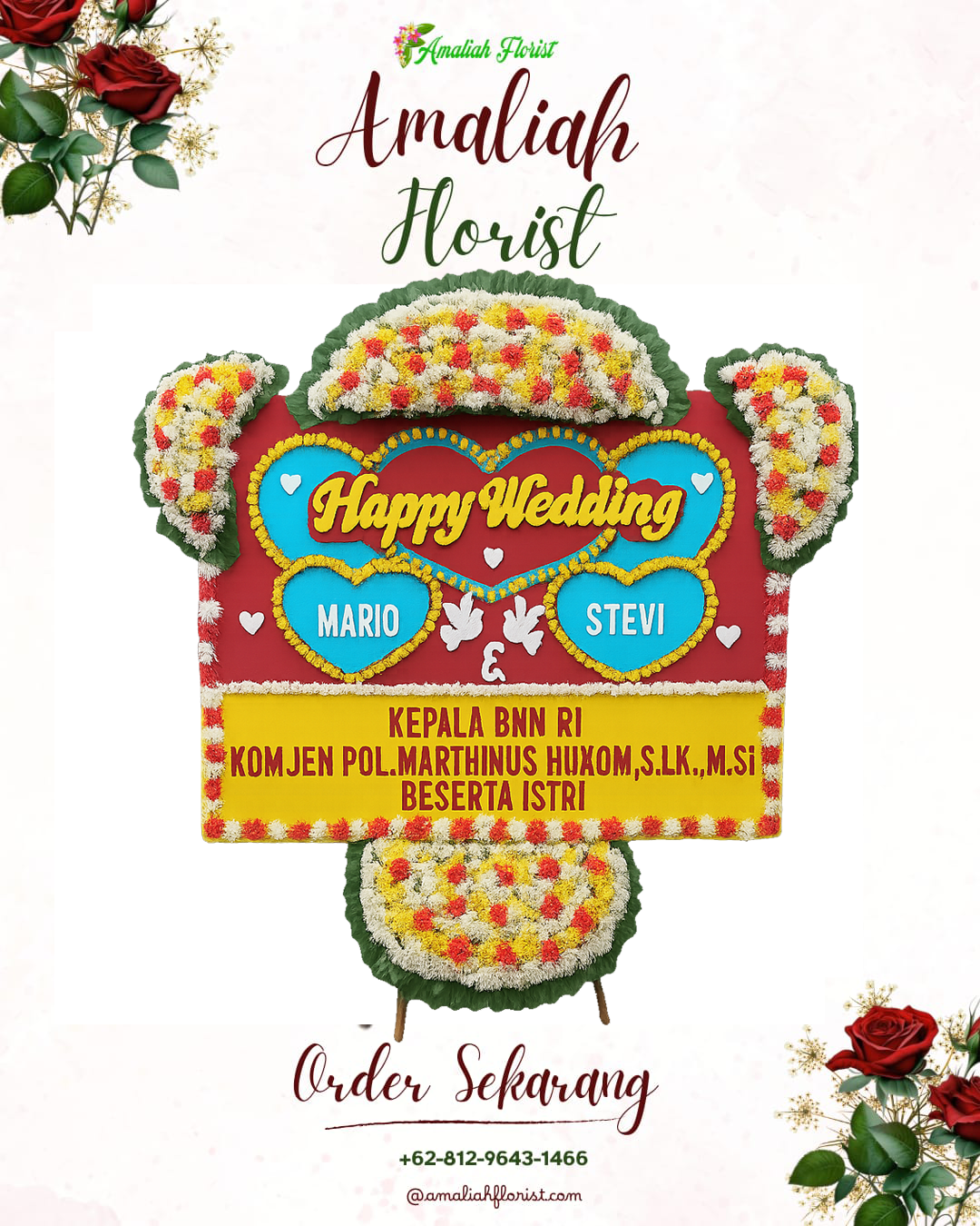 Papan Bunga Pernikahan Sirampog